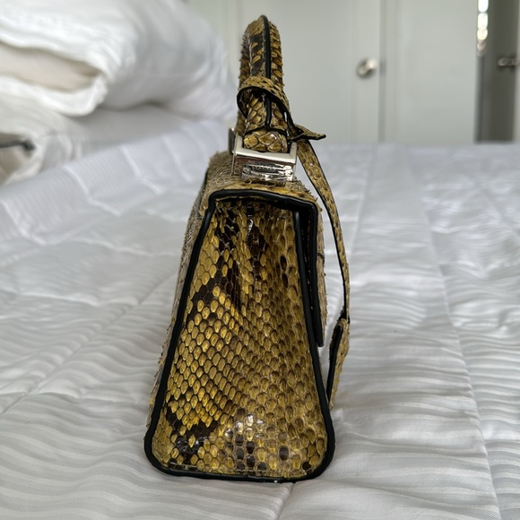 STALVEY snakeskin python top handle handbag - Picture 4 of 8
